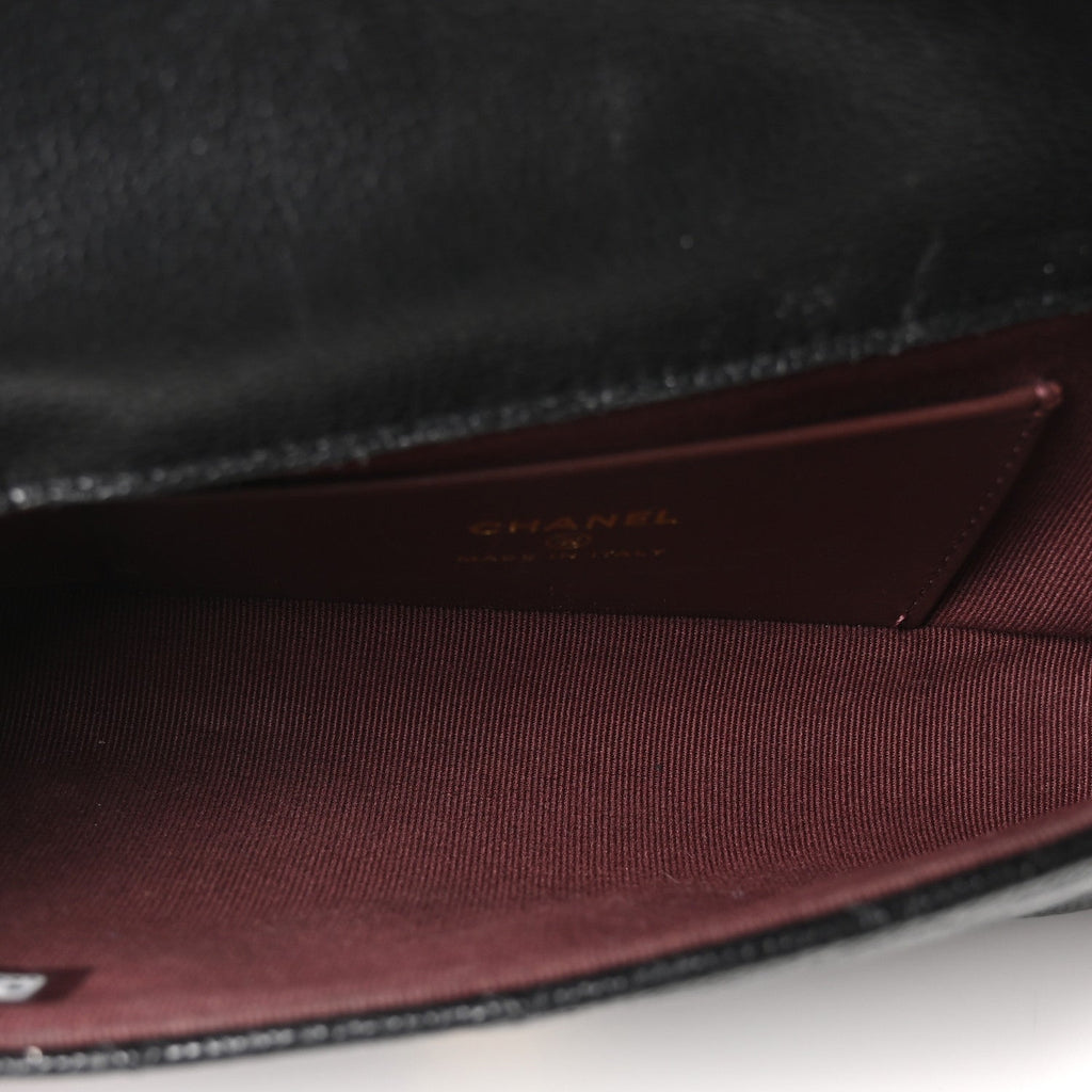 Caviar Quilted CC Flap Belt Bag Black
