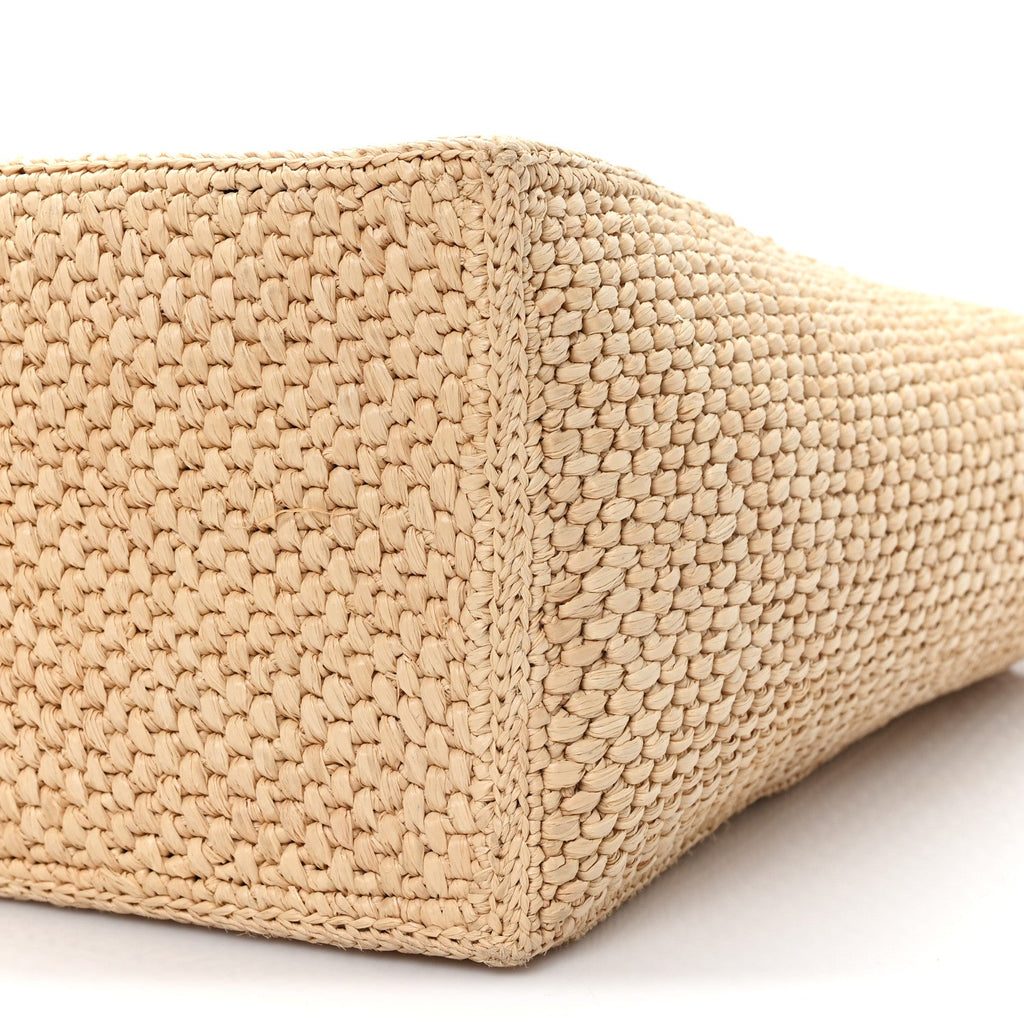 X PAULA'S IBIZA Raffia Medium  Font Tote Natural Tan
