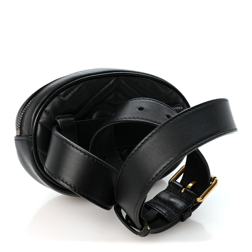 Calfskin Matelasse GG Marmont Belt Bag 75 30 Black