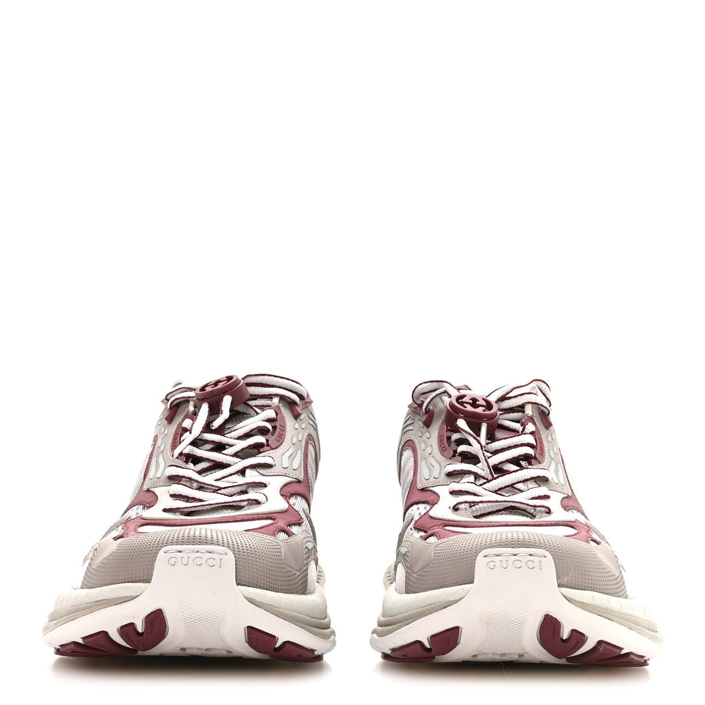 Calfskin Mesh Web Womens 2.0 Sneakers 9 Gray Rosso Ancora