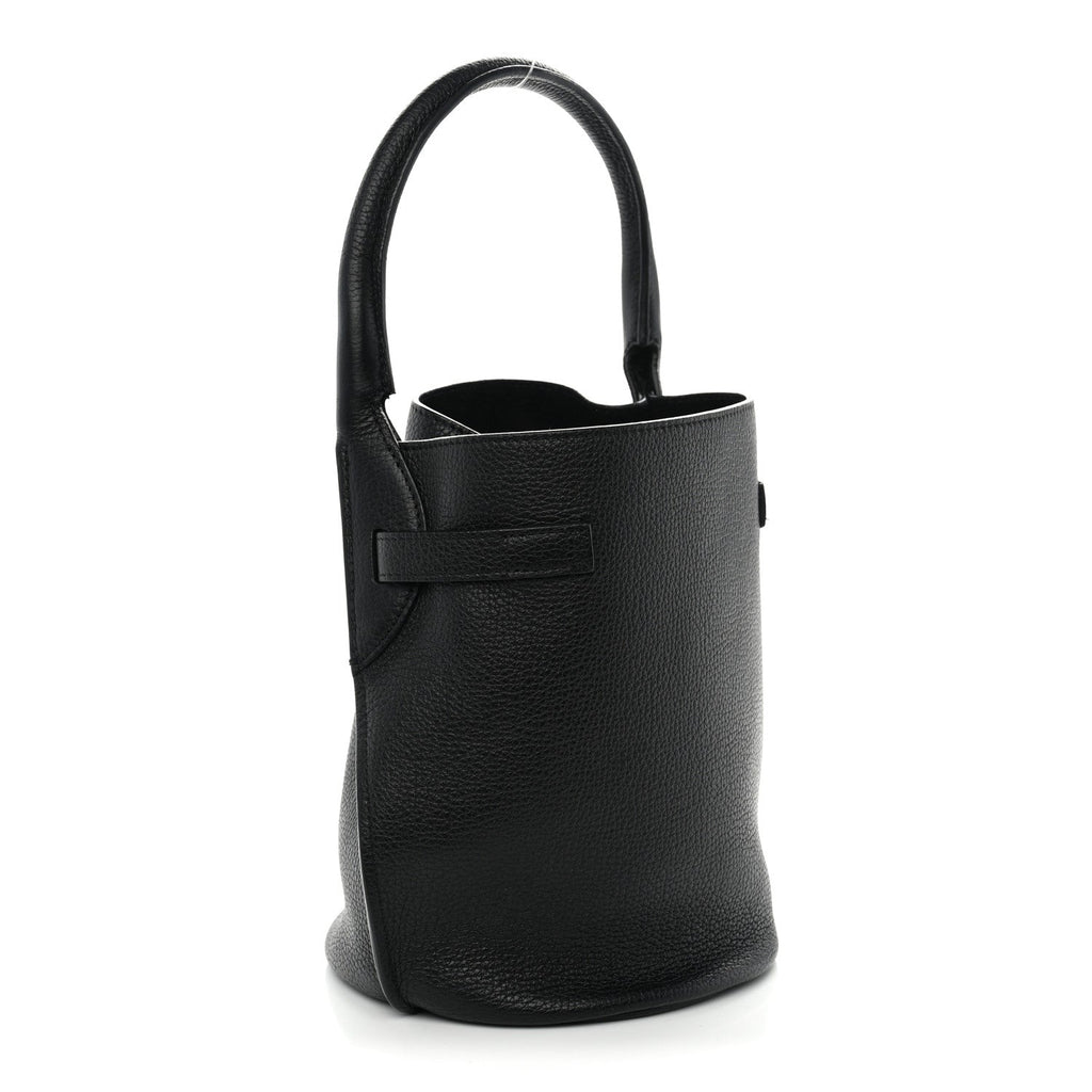 Supple Grained Calfskin Nano Big Bag Bucket Black