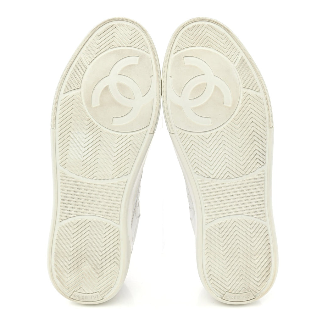 Calfskin Womens CC Sneakers 37 White