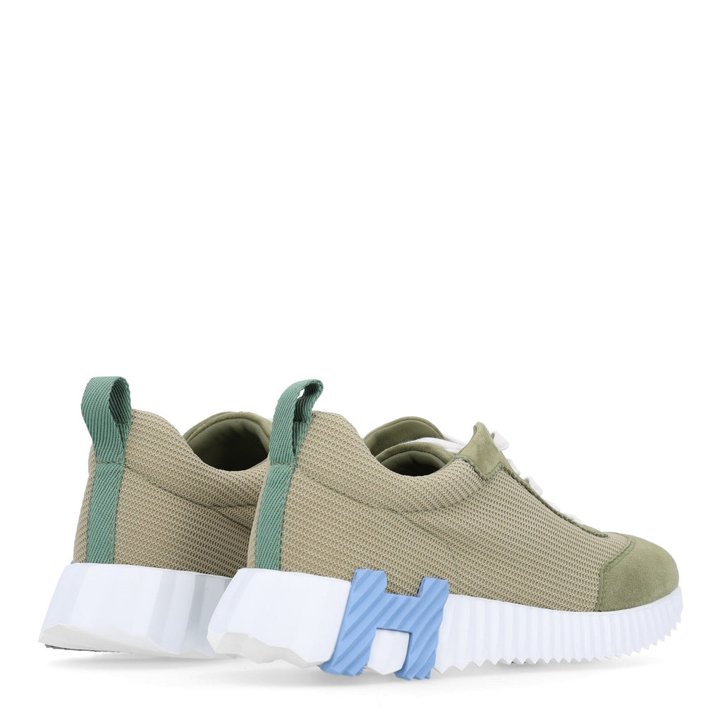Technical Mesh Suede Goatskin Bouncing Sneakers 35 Vert Celadon