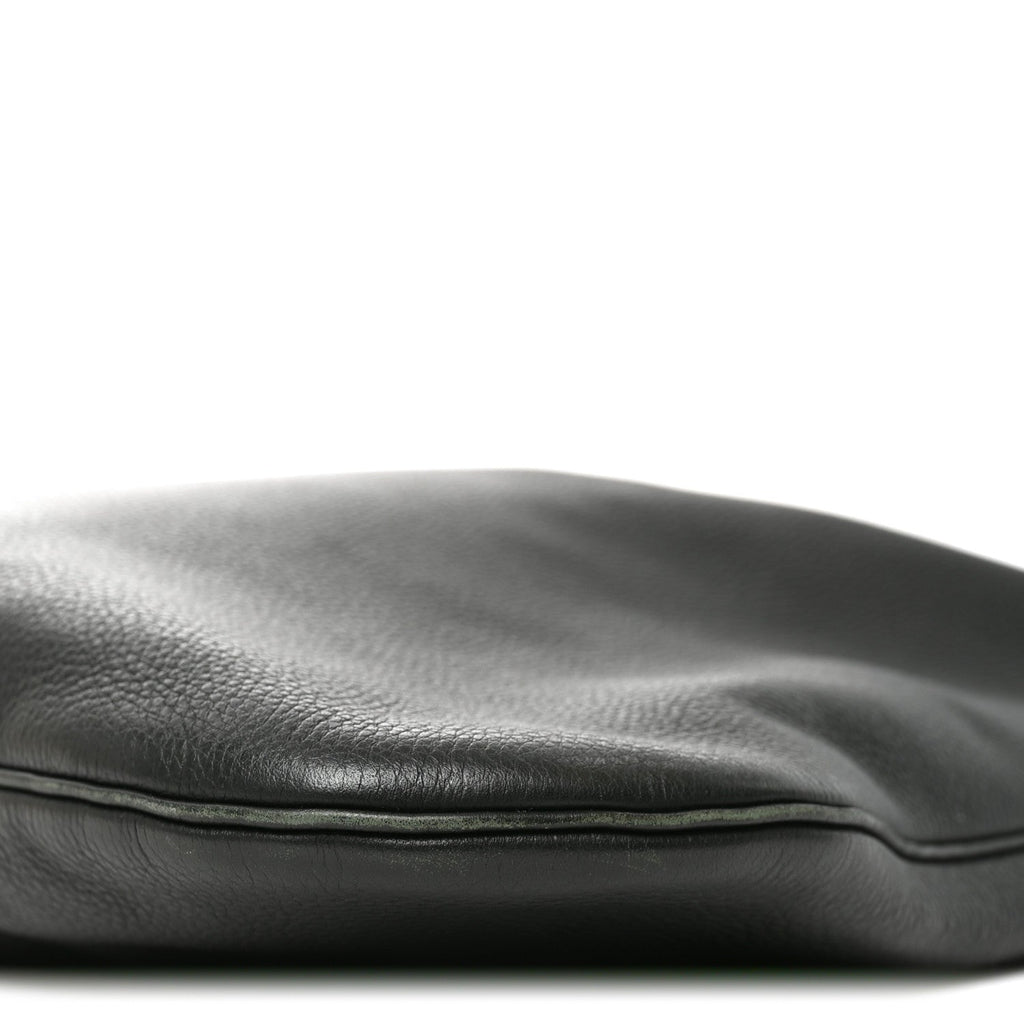 Grained Calfskin Medium Everyday Shoulder Bag Bottle Green
