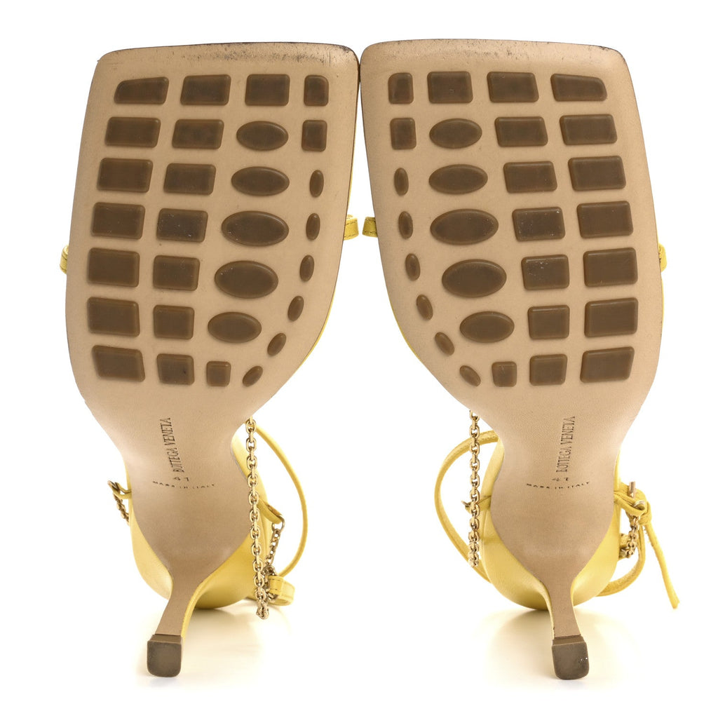 Lambskin Stretch Chain Strap 90mm Sandals 41 Buttercup