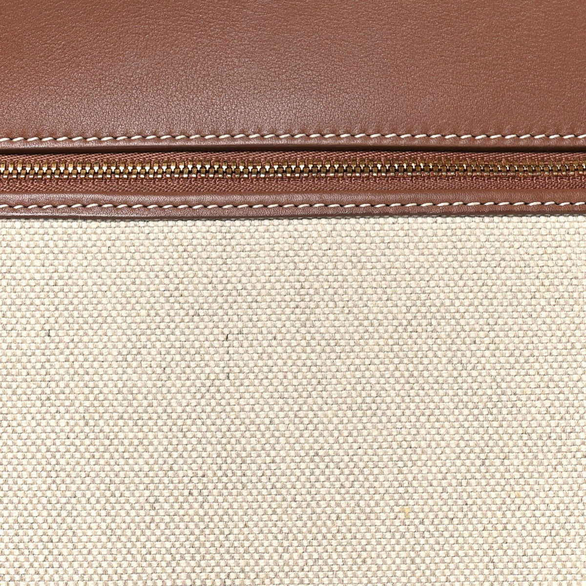 Calfskin Cotton Canvas L27 Extra Pocket Bag Natural Caramel Sugar