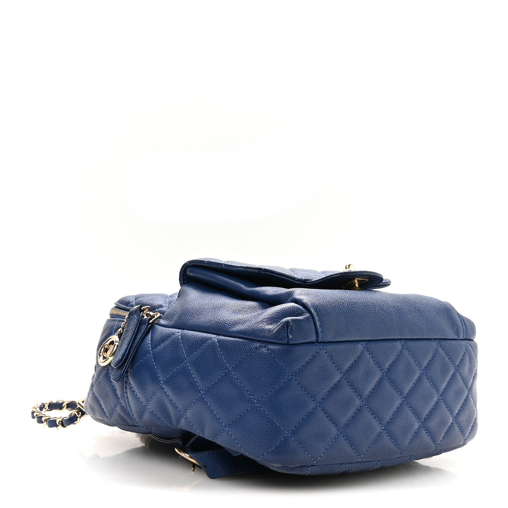 Caviar Quilted Large CC Day Backpack Blue