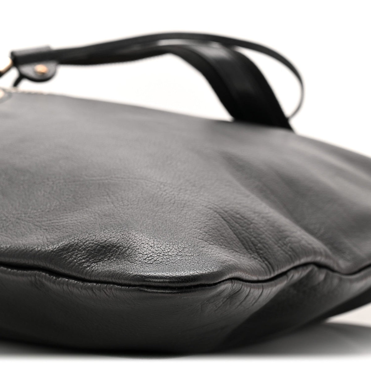 Calfskin Studded Drawstring Tote Black
