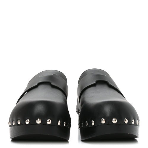 Calfskin Calya Mules 37 Black
