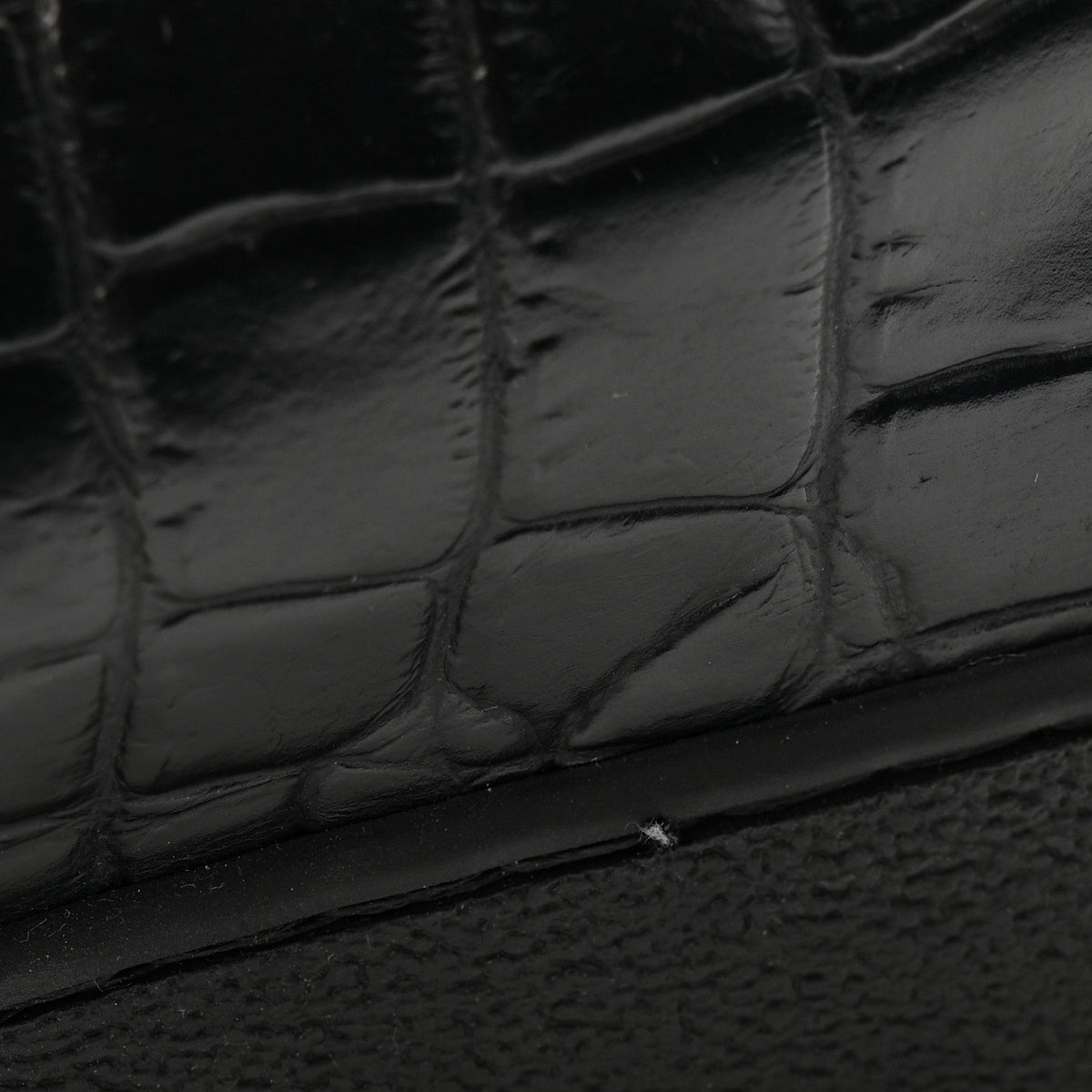 Calfskin Crocodile Embossed Frontrow Mens Sneakers 8 Black