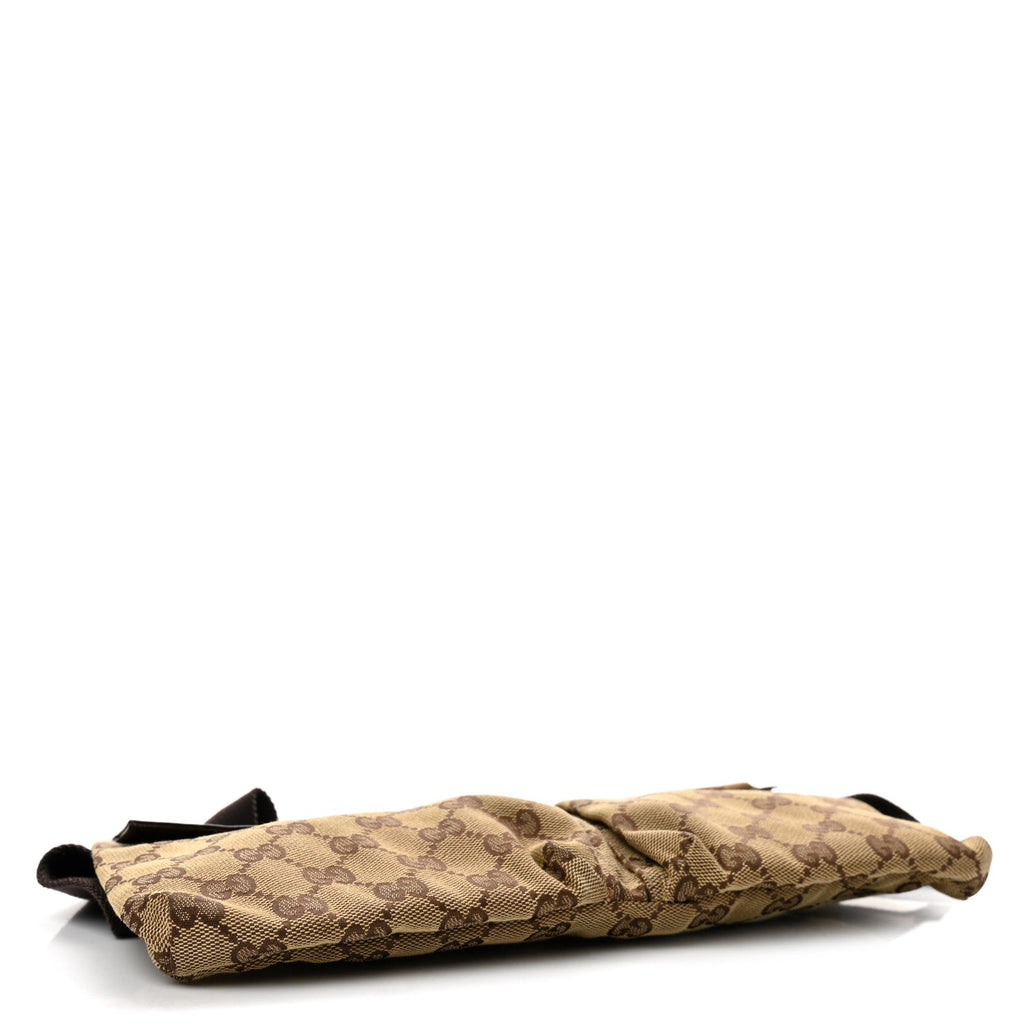 GG Monogram Double Pocket Belt Bag Dark Brown