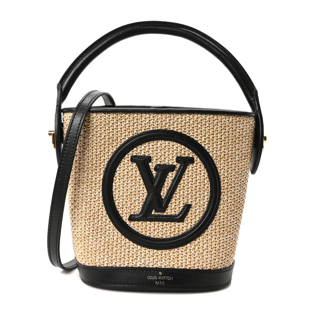 Raffia Petit Bucket Black