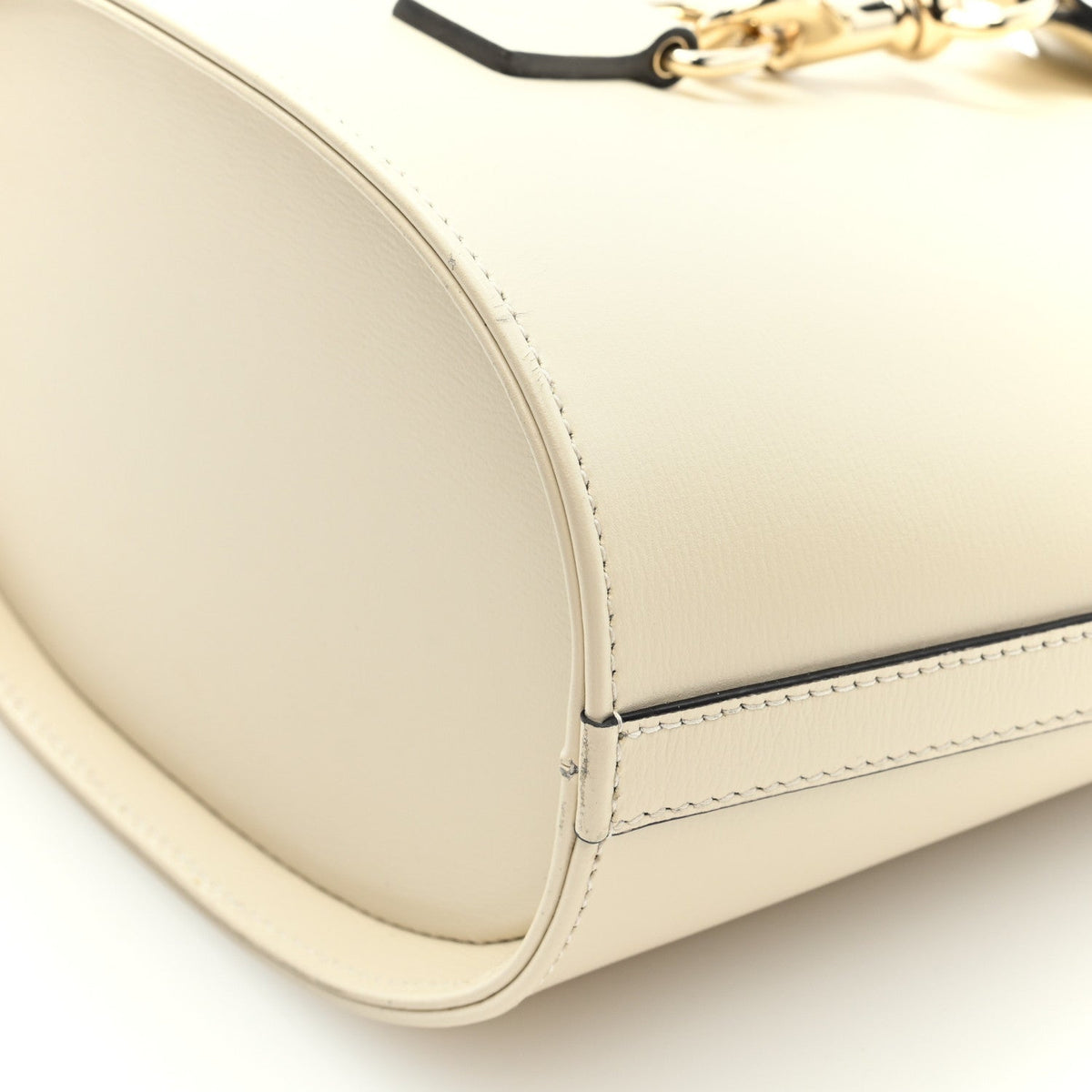 Tritone Calfskin Web Mini Ophidia Bucket Bag Ivory