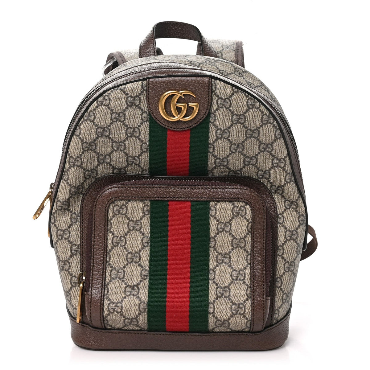 GG Supreme Monogram Calfskin Web Small Ophidia Day Backpack Beige Ebony New Acero
