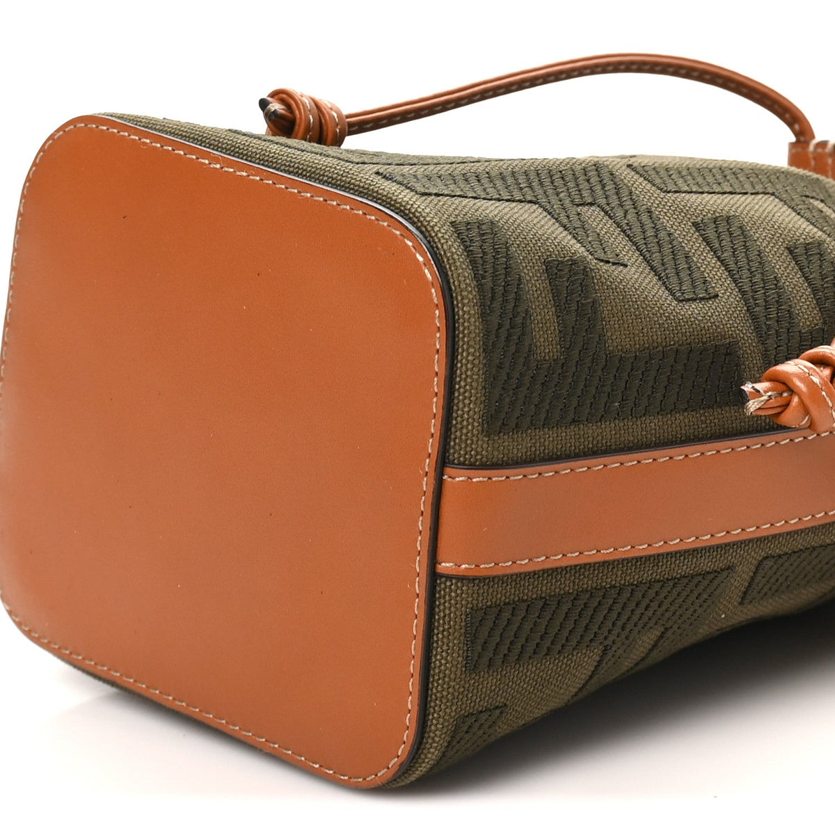 Canvas Vitello King F is Fendi FF Embroidered Mini Mon Tresor Bucket Bag Amazzonia Cuoio