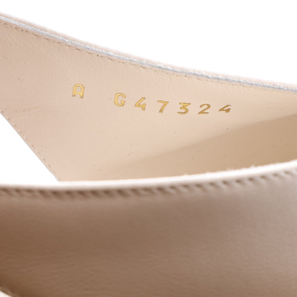 Lambskin Slingback Pumps 37.5 White Black