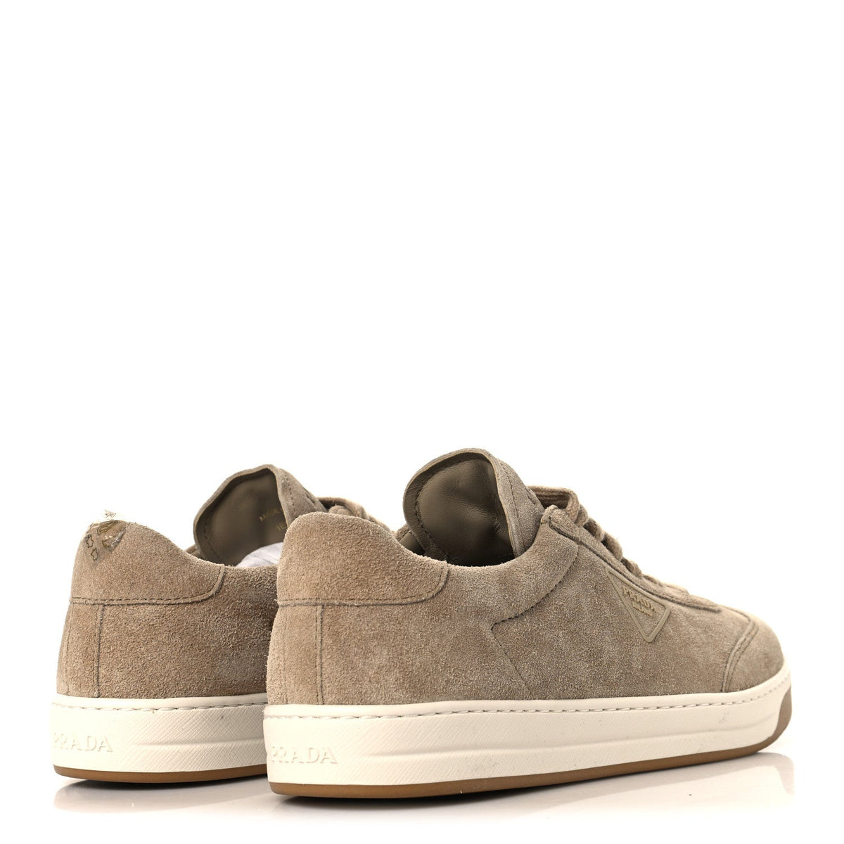 Suede Triangle Womens Low Top Sneakers 38.5 Beige