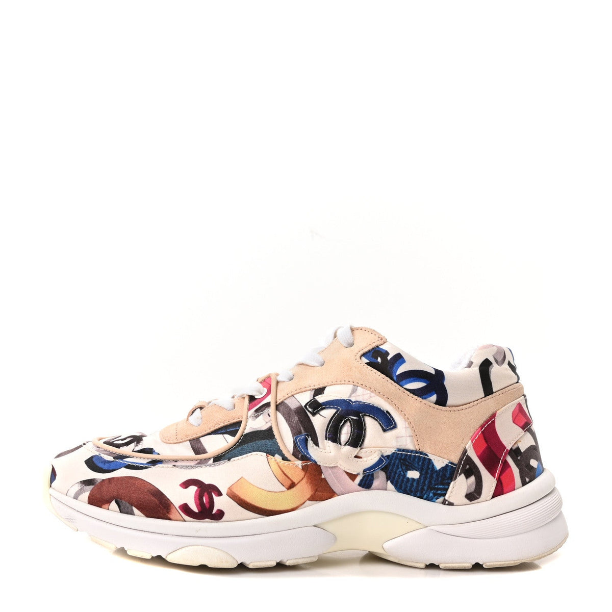 Satin Suede CC Graffiti Print Sneakers 41 Multicolor