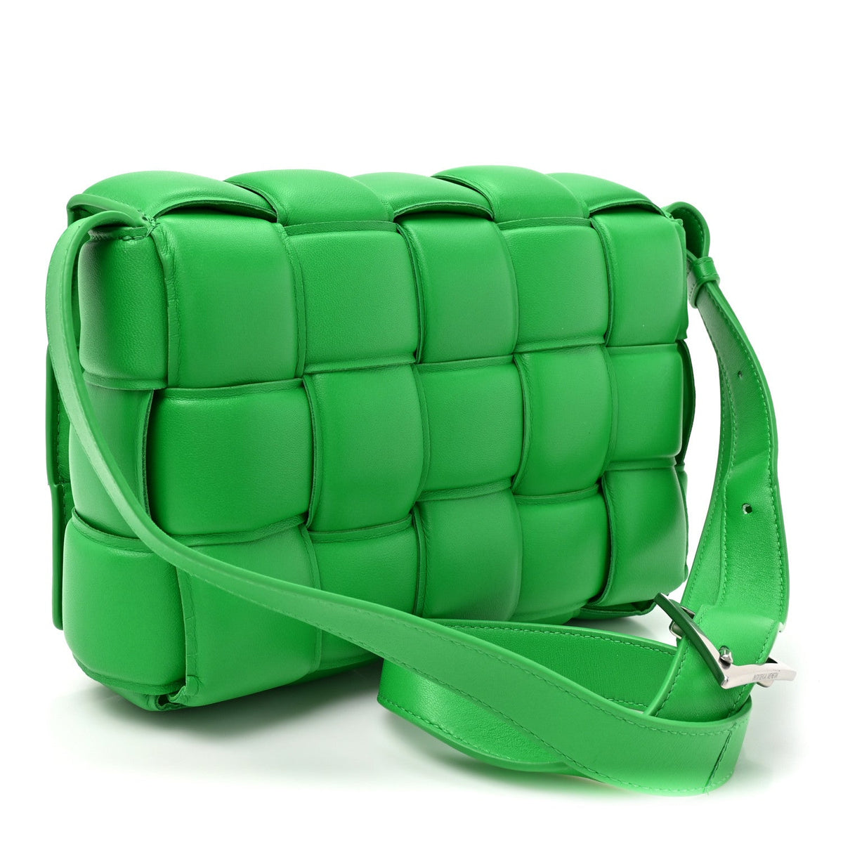 Nappa Maxi Intreccio Padded Cassette Crossbody Bag Parakeet