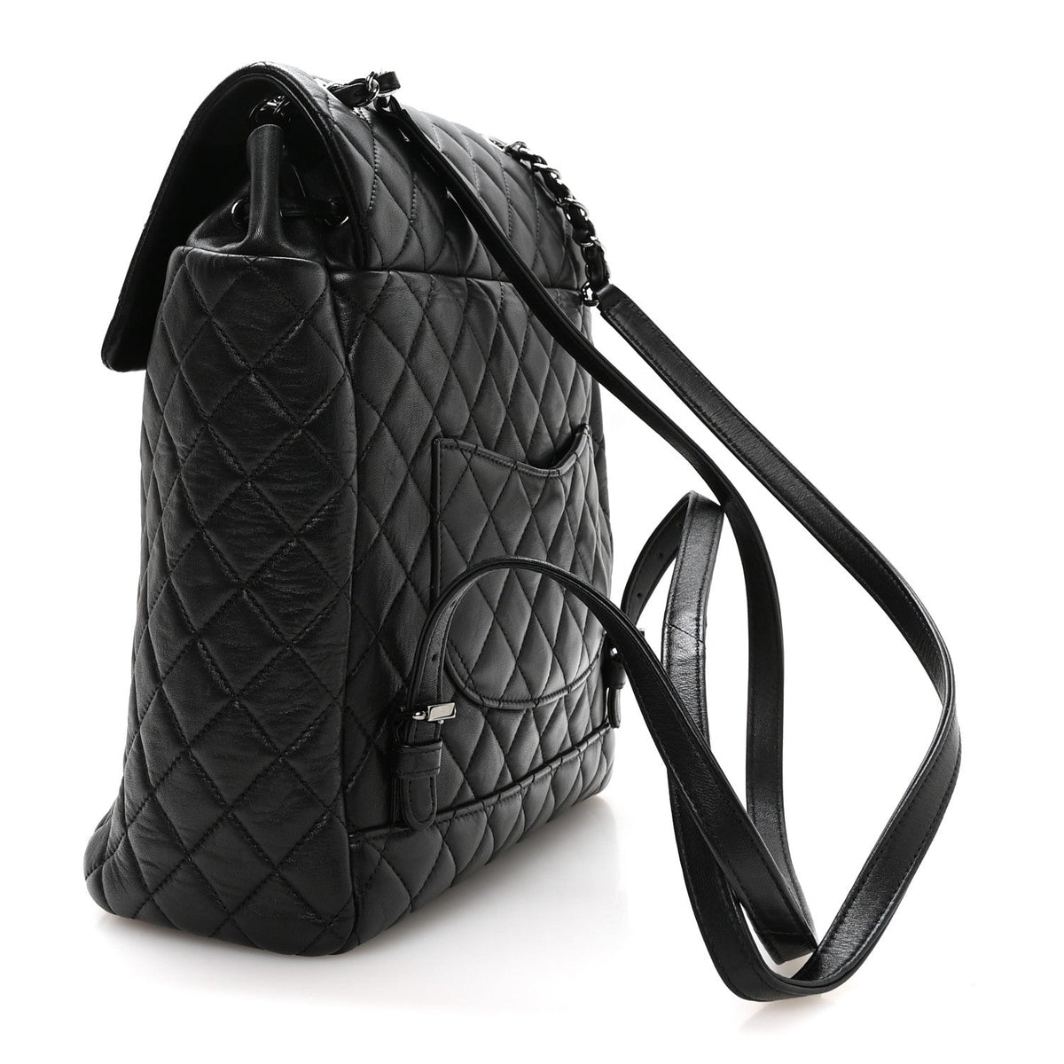 Lambskin Quilted Large Urban Spirit Backpack Black