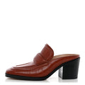 Calfskin Alligator Embossed Mules 39.5 Rust