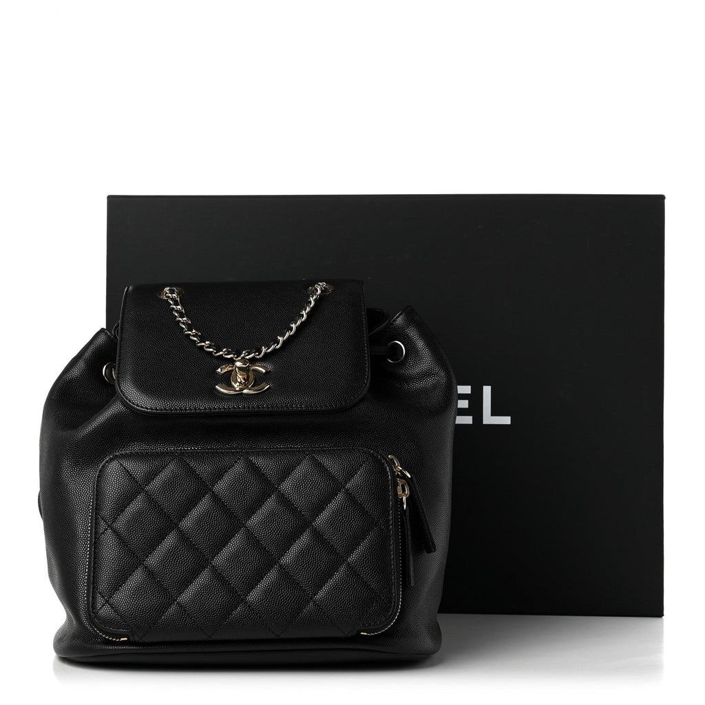 Caviar Quilted Business Affinity Backpack Black