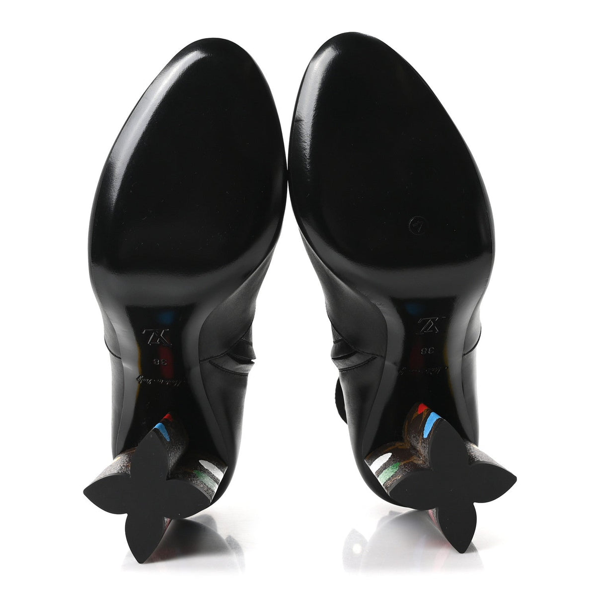 LV X YK Calfskin Monogram Silhouette Ankle Boots 38 Black
