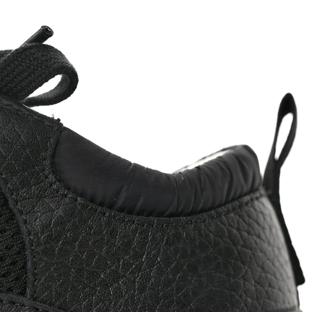 Calfskin Mesh Lycra Suede Womens Logo Sneakers 37.5 Black