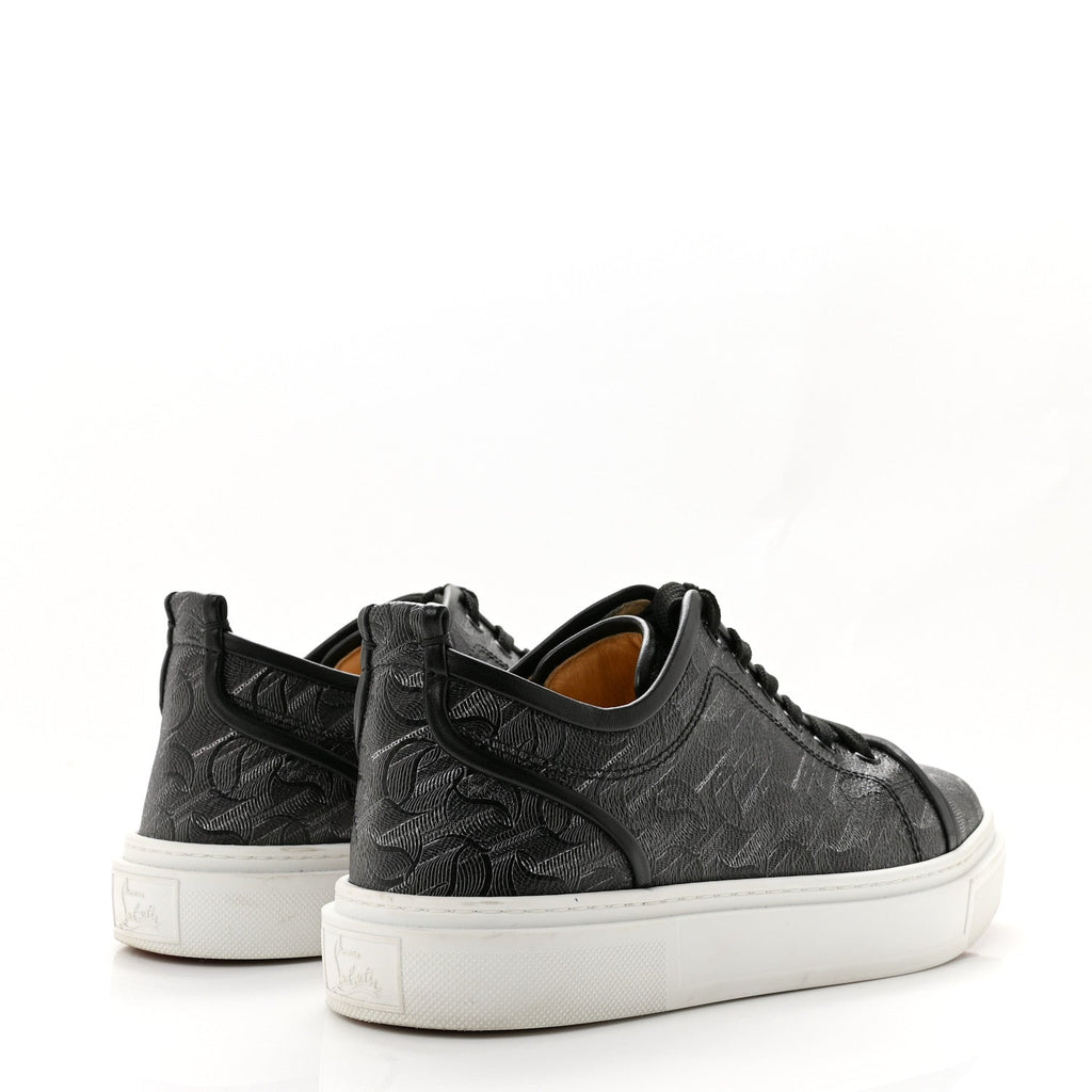 Toile Monogram Nappa Mens Adolon Junior Flat Sneakers 42 Black