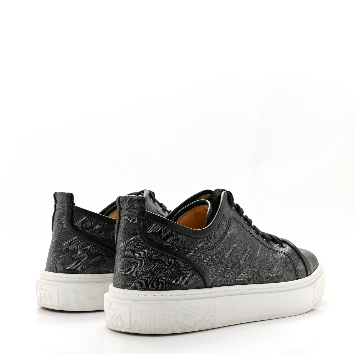 Toile Monogram Nappa Mens Adolon Junior Flat Sneakers 42 Black