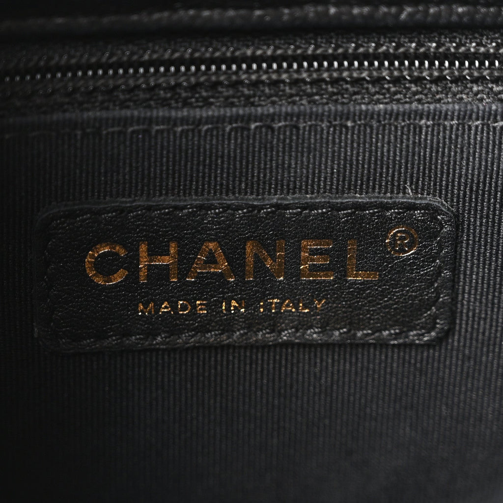 Caviar Quilted Pockets Backpack Black