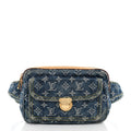 Monogram Denim Bum Bag Blue Blue