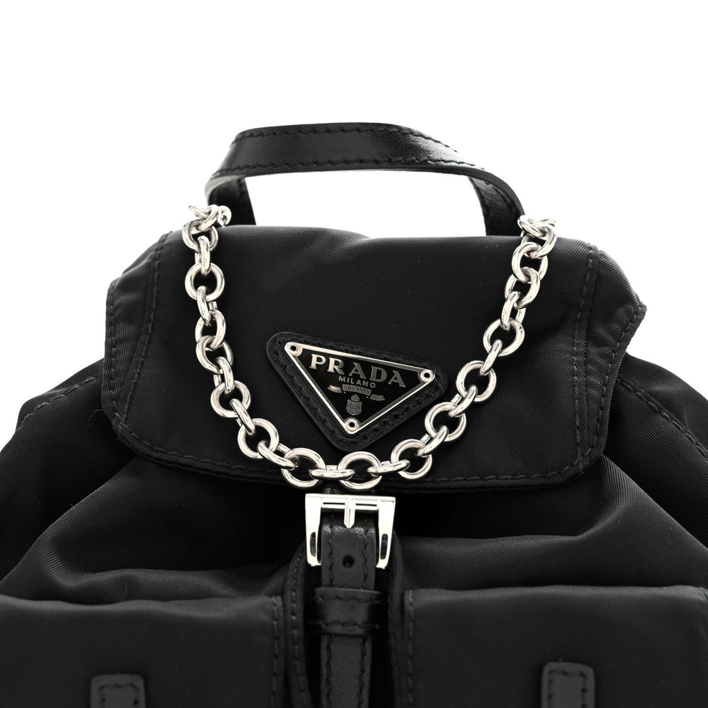 Nylon Vela Mini Crossbody Backpack Black