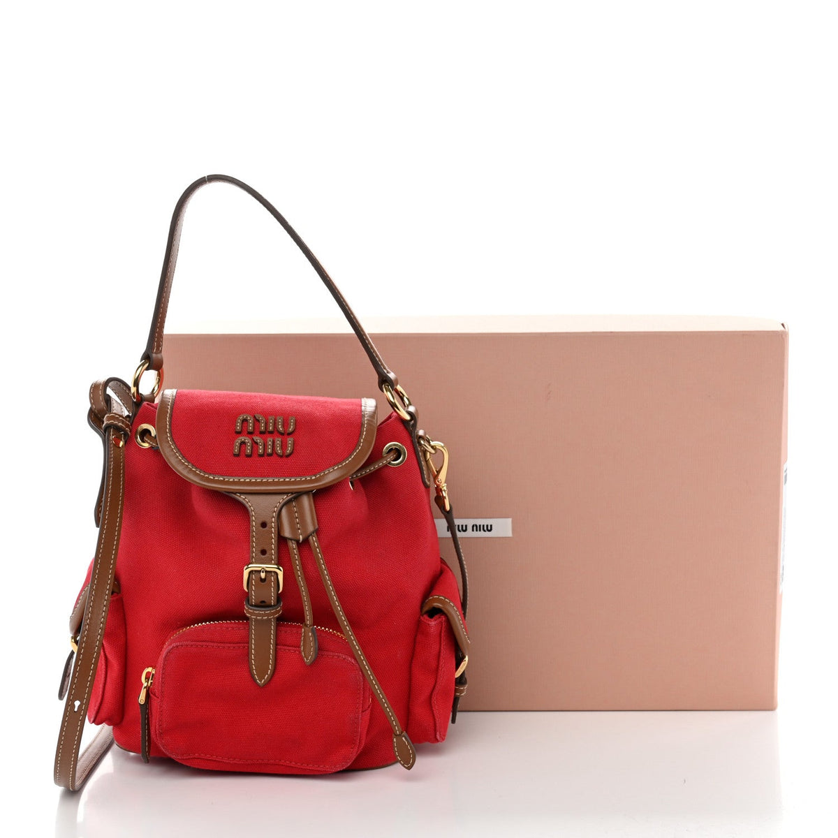 Canapa Soft Calfskin Mini Backpack Rosso Brandy