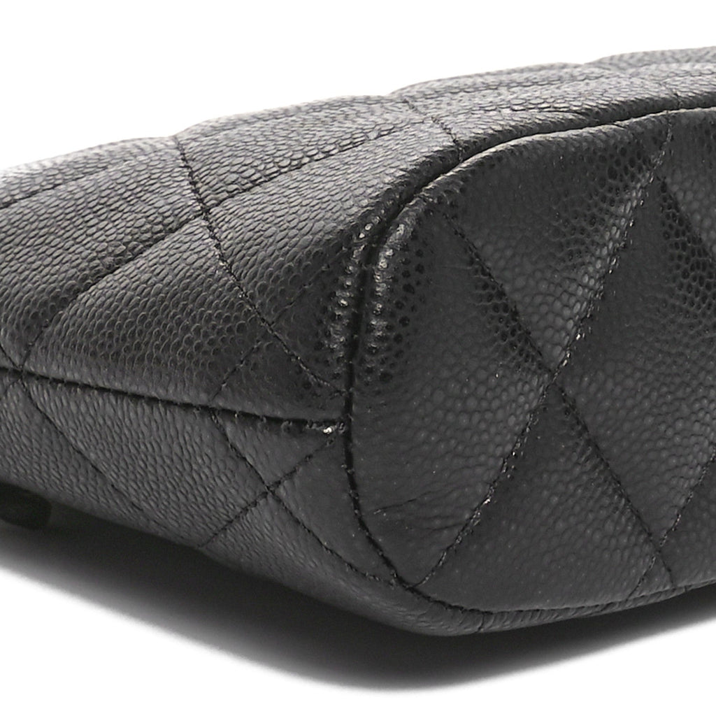 Caviar Quilted Mini Classic Clutch With Chain Black
