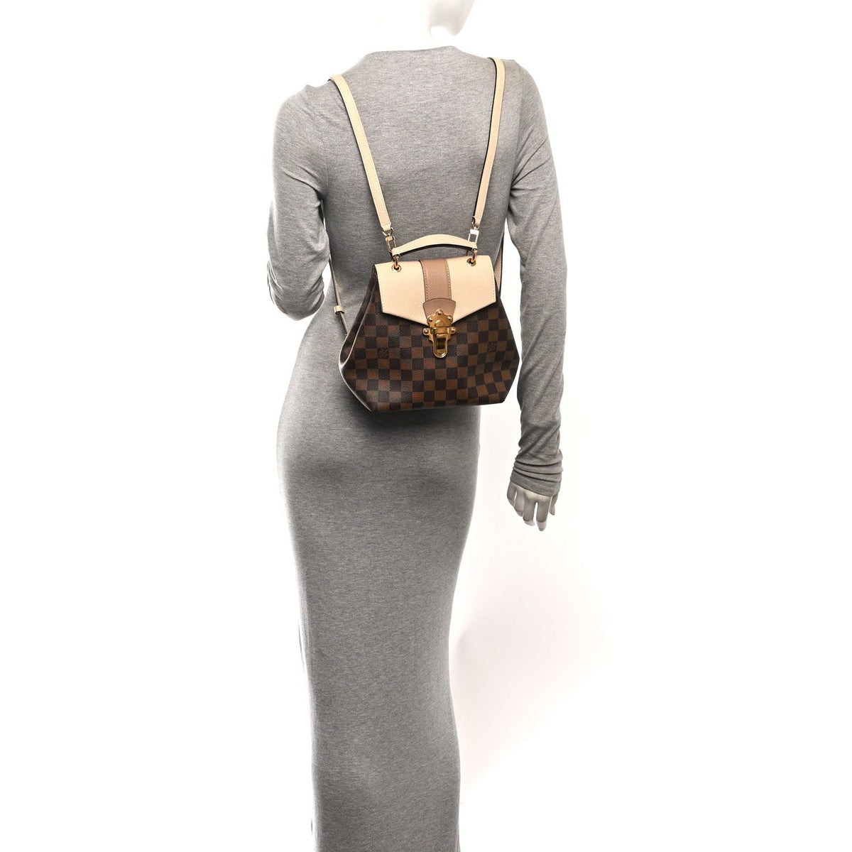 Damier Ebene Clapton Backpack Creme