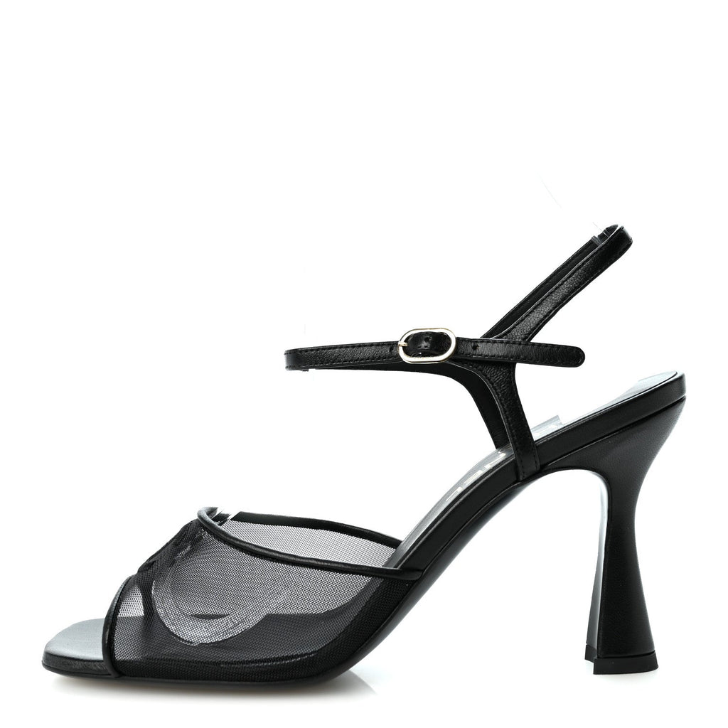 Mesh Grosgrain CC Slingback Pumps 39 Black