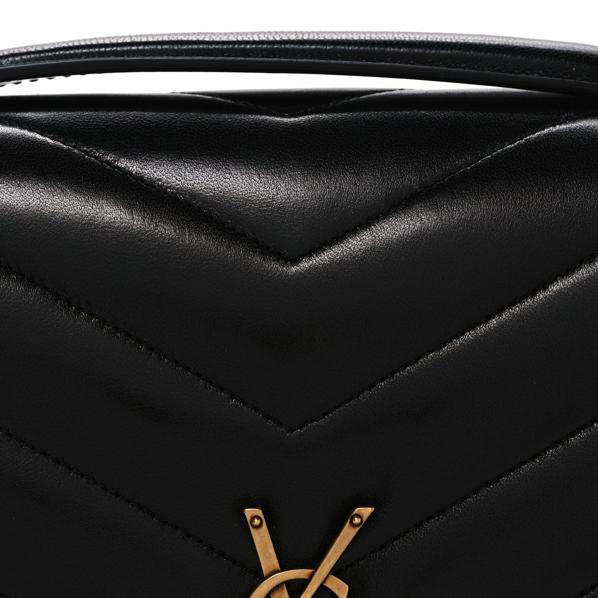 Lambskin Chevron Quilted Large LouLou Black