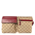 GG Monogram Double Pocket Belt Bag Red