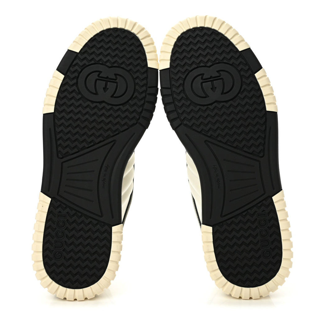 Calfskin Womens Re-Web Sneakers 37 Black White