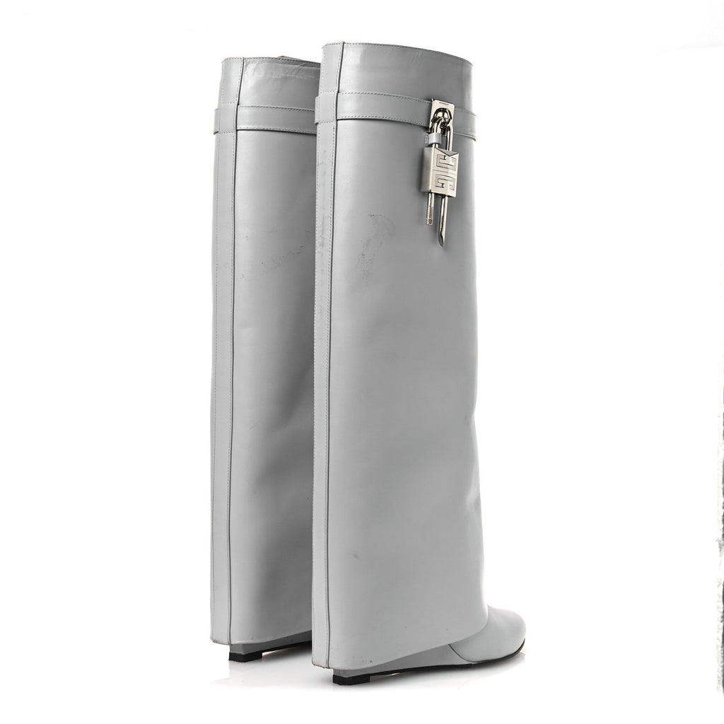 Calfskin Shark Lock Pant Boots 39 Grey