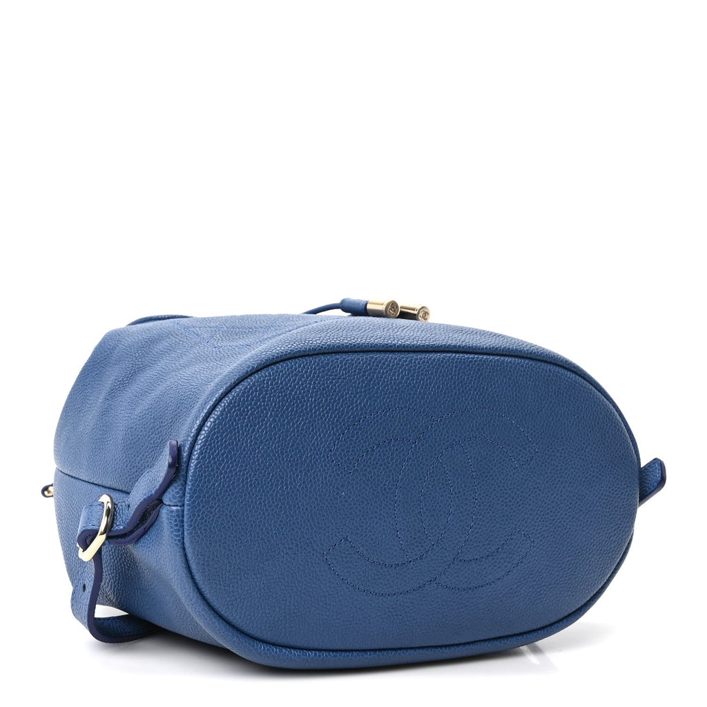 Caviar Quilted Backpack Blue