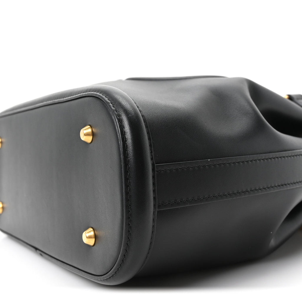 Calfskin CD Embossed Medium C'est Chain Bucket Bag Black