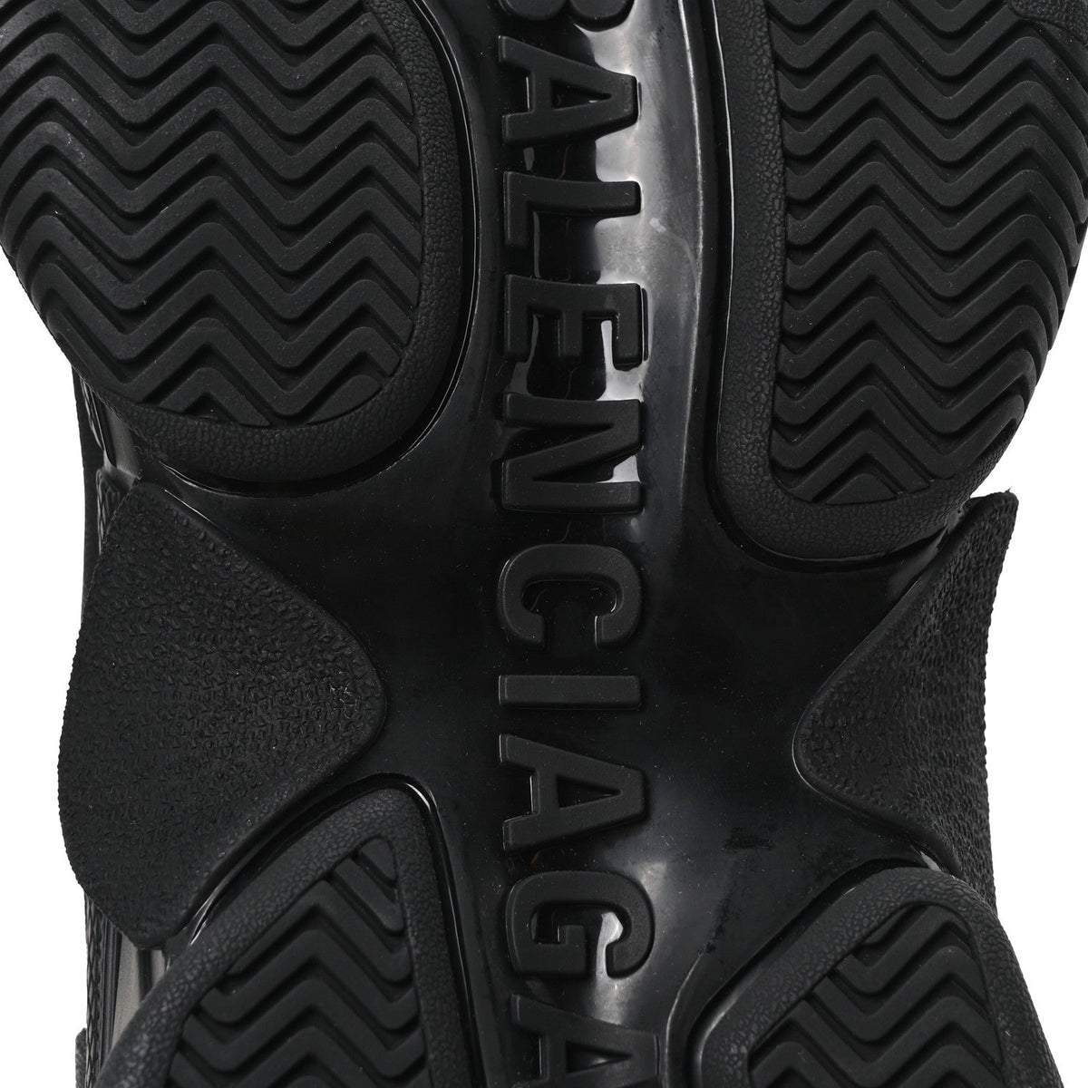 Technical Fabric Allover Logo Mens Triple S Sneakers 40 Black White