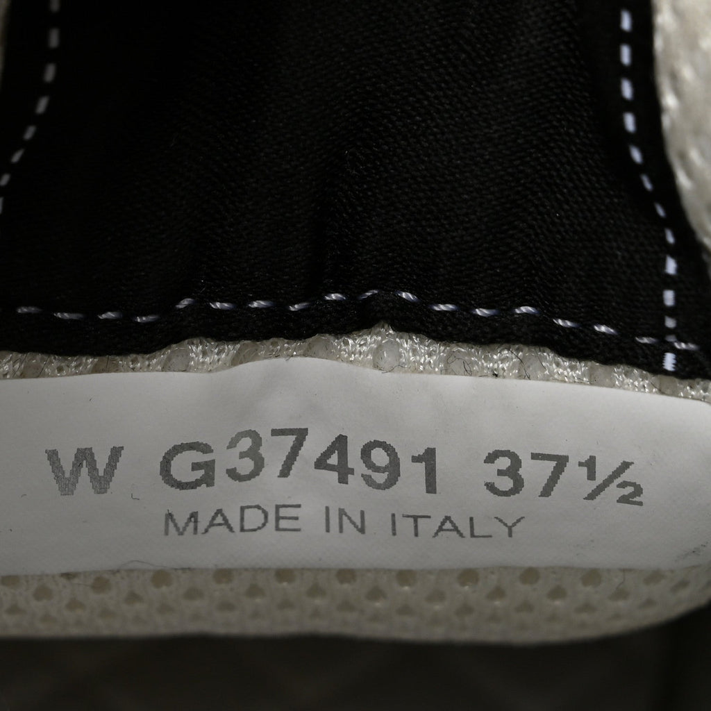 Calfskin Mesh Lycra Suede Womens Logo Sneakers 37.5 Black