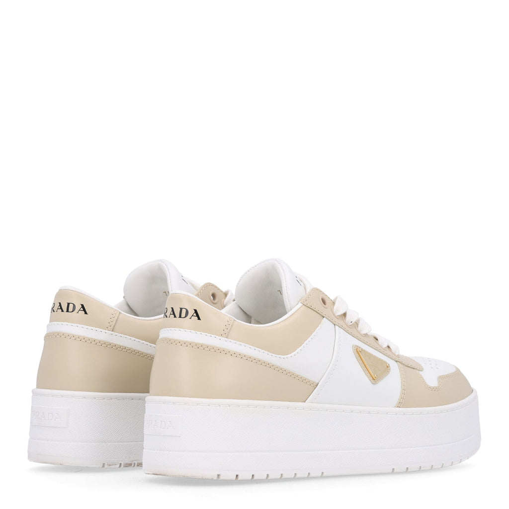 Vitello Rois Triangle Womens Downtown Platform Low Top Sneakers 41 Beige White