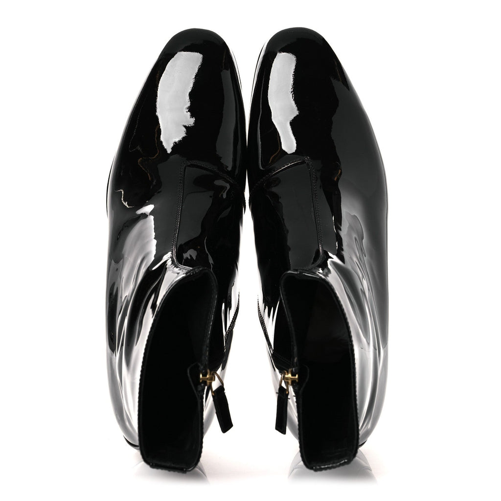 Patent Calfskin GG Lois Bee Men's Ankle Booties 13 Black