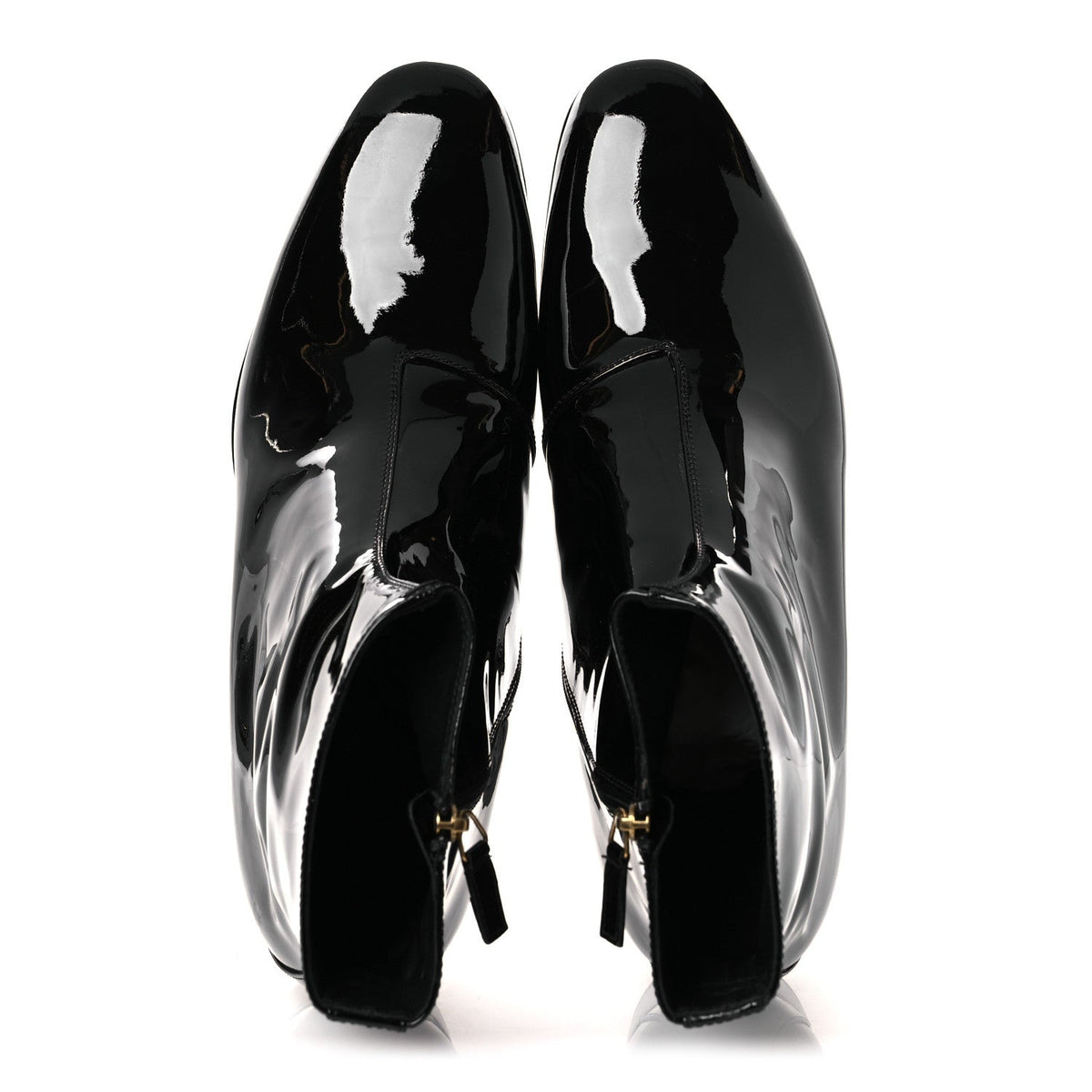 Patent Calfskin GG Lois Bee Men's Ankle Booties 13 Black