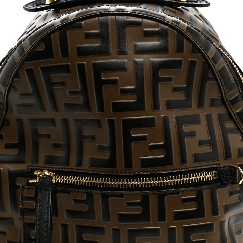 Vitello Bi-Color FF 1974 Embossed Mini Backpack Maya Black