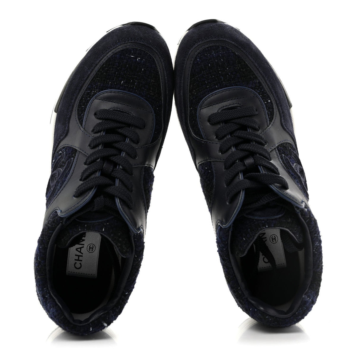 Tweed Suede Womens CC Sneakers 37.5 Black Blue